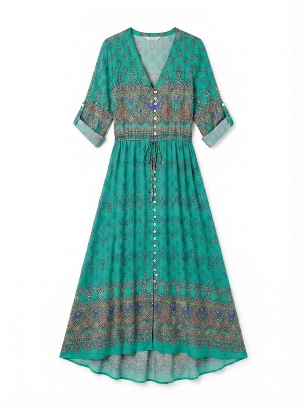 Button Down Short Sleeve County Dress - Picture 2 of 6